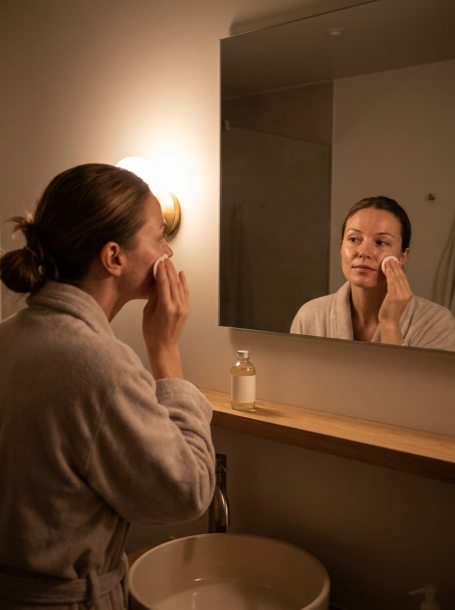 Abends Make-up und Sonnenschutz gründlich entfernen - Trockene Haut Pflege